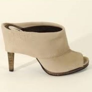 Miss Sixty Peep Toe Mules in Beige